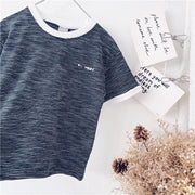 New Summer Boy T-Shirt Baby Short-Sleeved Children'S Striped Round Neck T-Shirt Loose And Versatile Compassionate