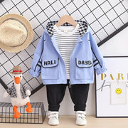 Boy's T-shirt jacket trousers suit