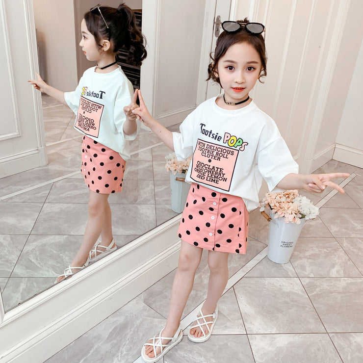 Girl's Short-sleeved T-shirt two-piece