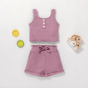 Baby Suit Camisole Shorts Sunken Stripe Children's Loungewear