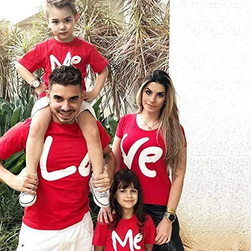1pcs Love Me Family Valentine's Day Matching Daddy Mommy and Me Family Shirts