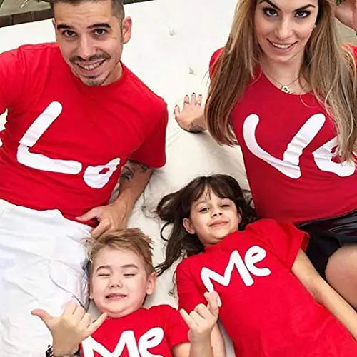 1pcs Love Me Family Valentine's Day Matching Daddy Mommy and Me Family Shirts
