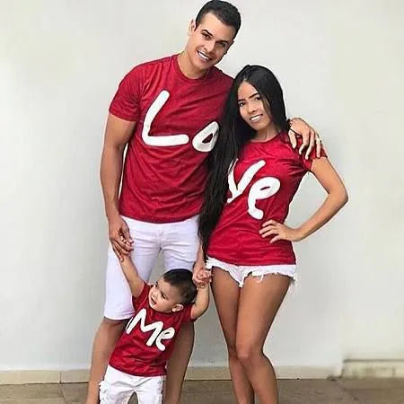 1pcs Love Me Family Valentine's Day Matching Daddy Mommy and Me Family Shirts