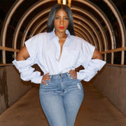Fall Tops for Woman Casual Blouses Office Shirt Street Wear White Women's Shirts