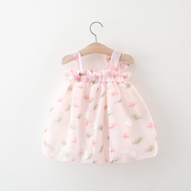Two SUNFLOWER Suspenders For Girls Dress